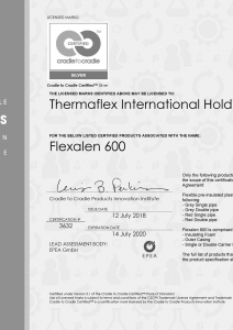 Сертификат cradle to cradle на продукты Flexalen