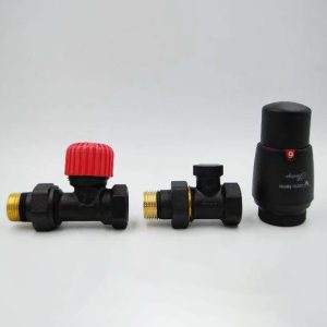 Комплект термостатичний Vario Term ELEGANT, прямий, структурний чорний ELGS0214C/FP